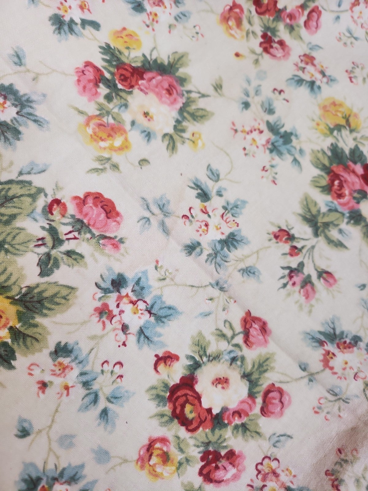 Ancien coupon de tissu fleuri dumas fabrication francaise 119 sur 77 cm B5
