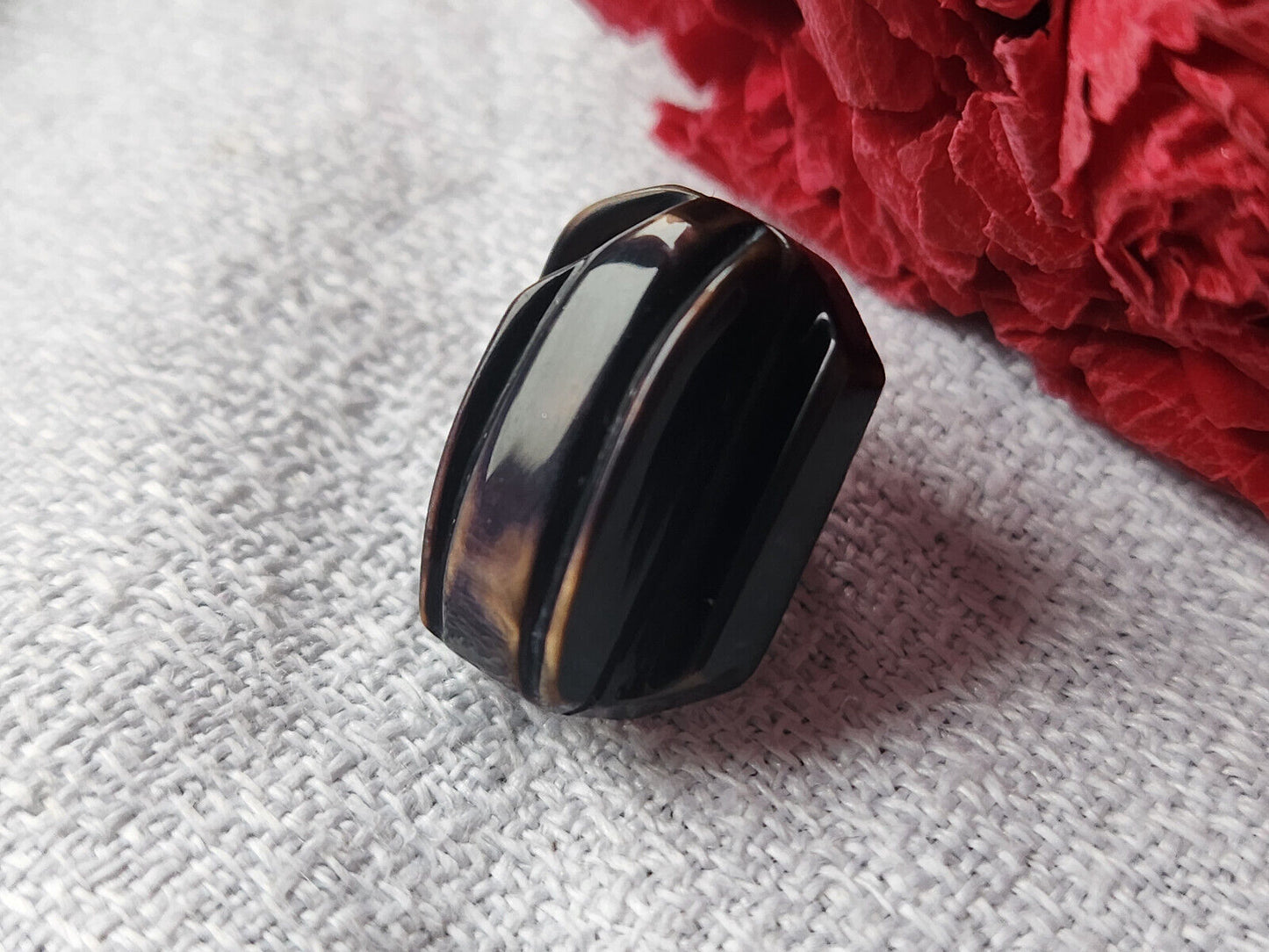 Collection bouton ancien art deco marron noir teinte estompée 1,7 / 1,2 cm G11A