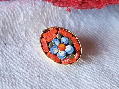 Collection bouton ancien micro mosaique  millefiori mini 0,7 sur 1 cm G7Q