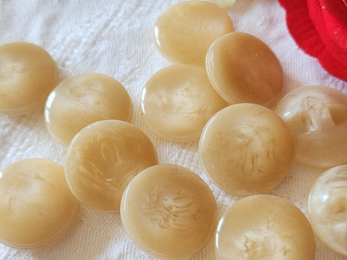 lot 6 boutons vintage camaïeu beige à pied 2,2 cm ref 6058