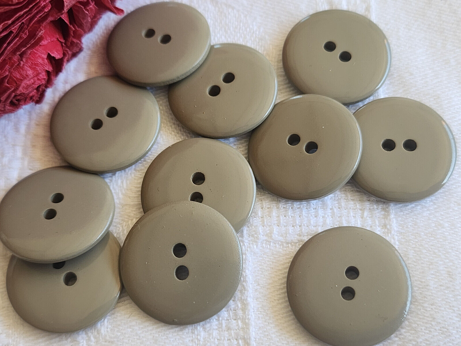 Lot 10 boutons vintage rose lumineux classique à trous 2 cm ref 528