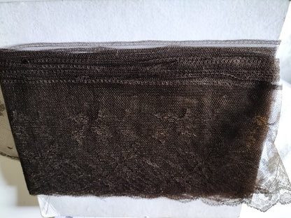 Rare large dentelle ancienne marron voilette  jupon modiste 6 mètres  B6 n°21