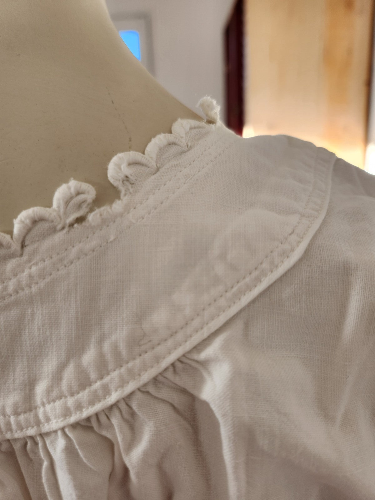 Chemise de nuit ancienne  monogramme BM longue manche B8