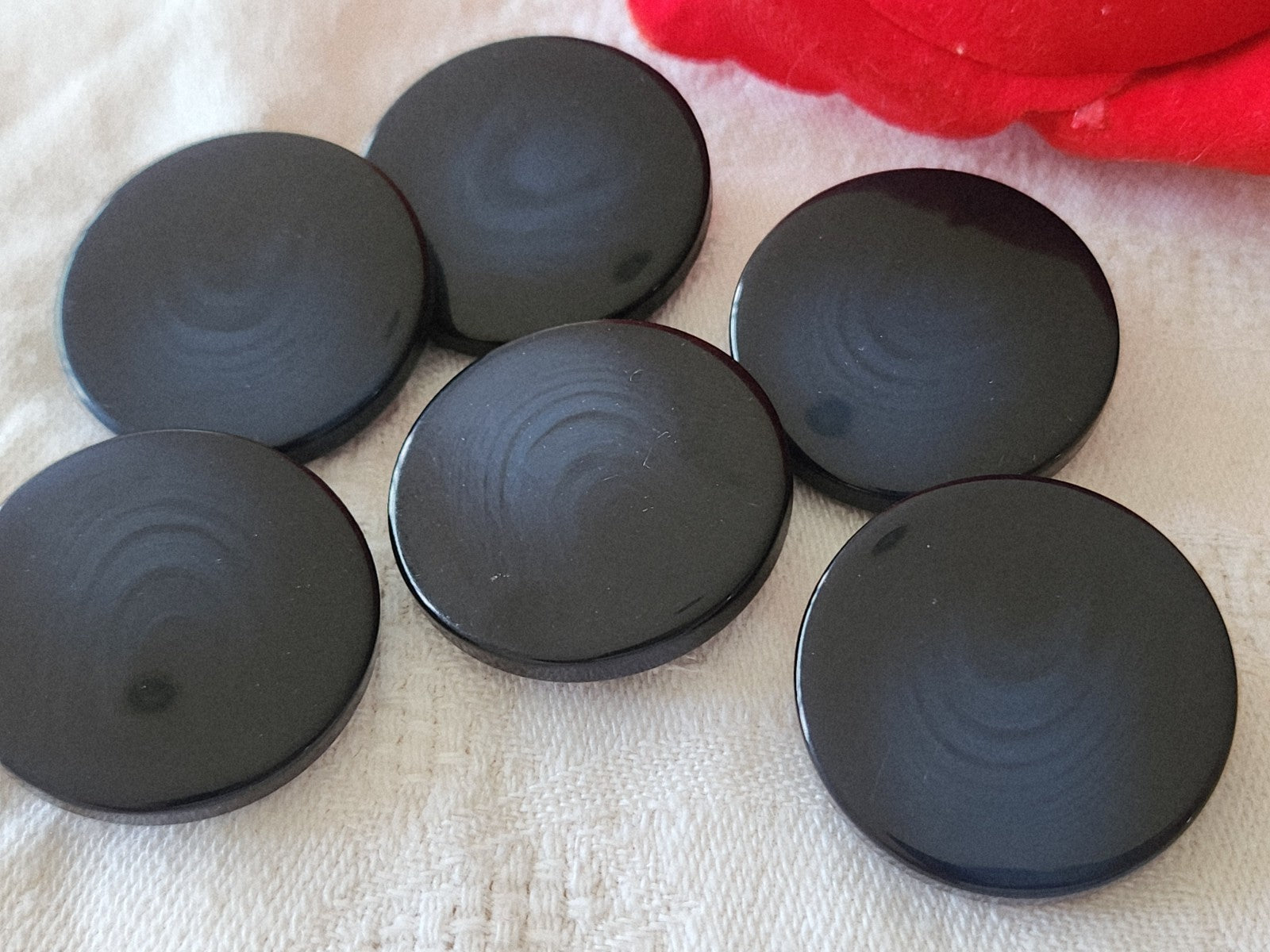 lot 6 gros boutons vintage camaieu bleu lumineux foncé pied 2,7 cm ref 5970