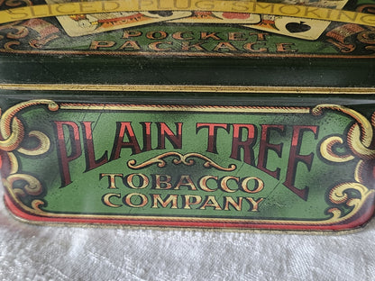 Ancienne boite tôle petite collection tabacco tabac plain three  carte  3 kings