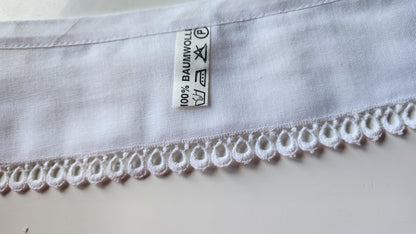 Ancien  col tissu blanc tramée  dentelle  vintage  B1-41