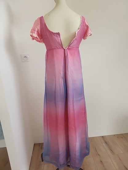 Pur vintage robe longue chemise de  nuit? année 60 damasT34/36?   ref portant