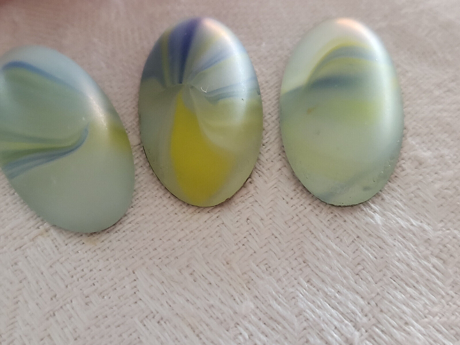 Trio gros cabochons anciens pour création bijoux restauration ovale 3 cm n°2 T2