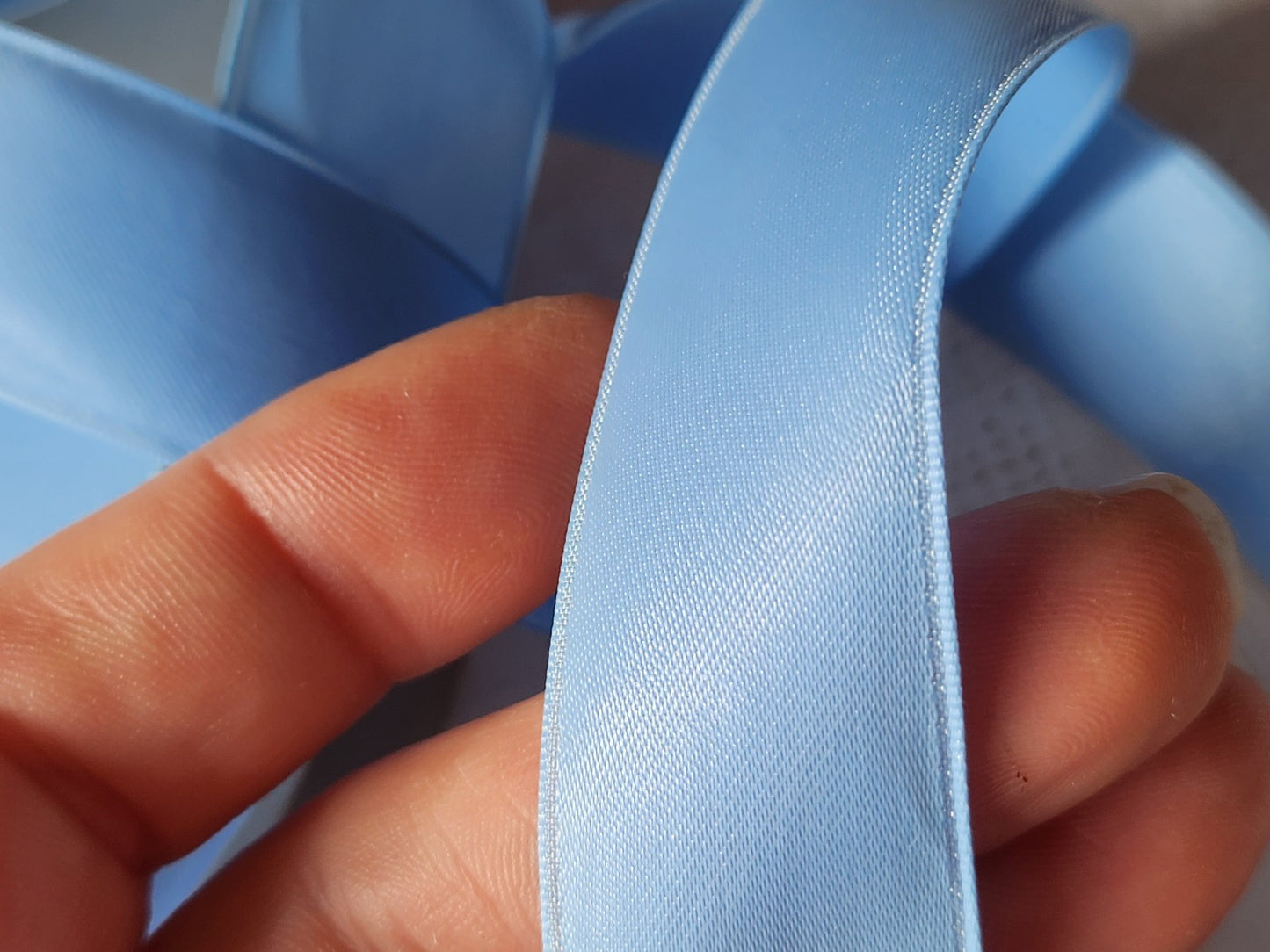 Ruban ancien polyamide vintage bleu nylon 5 mètre sur 2,5 cm mercerie B5 n°25