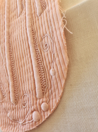Gros monogramme ancien NT original côtelé travaux couture médaillon T3