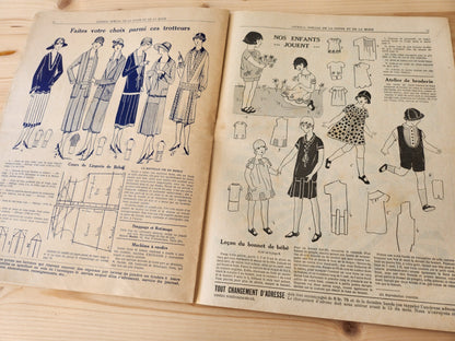 Journal de l'institut de coupe de paris année folle mode Mai 1926 patron