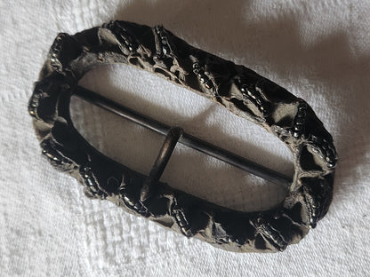 Enorme boucle de ceinture vintage résine et perle 8,2 cm sur 4,6 cm