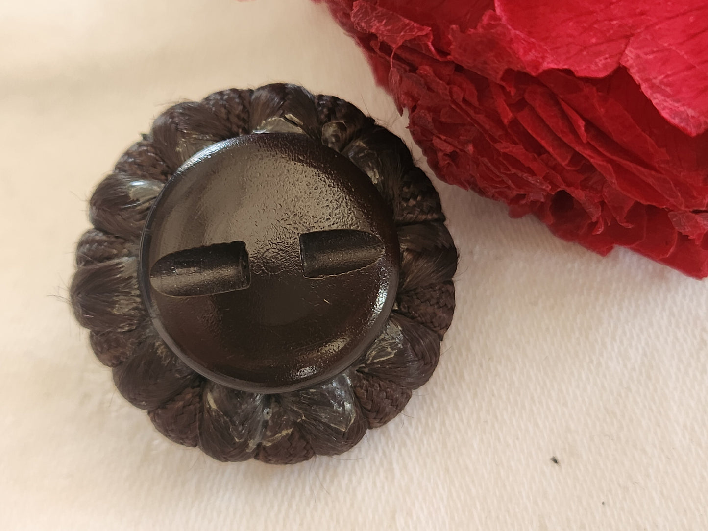 Haute couture gros bouton vintage marron  passementerie 3,4 cm ref 206