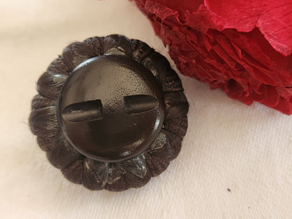 Haute couture gros bouton vintage marron  passementerie 3,4 cm ref 206
