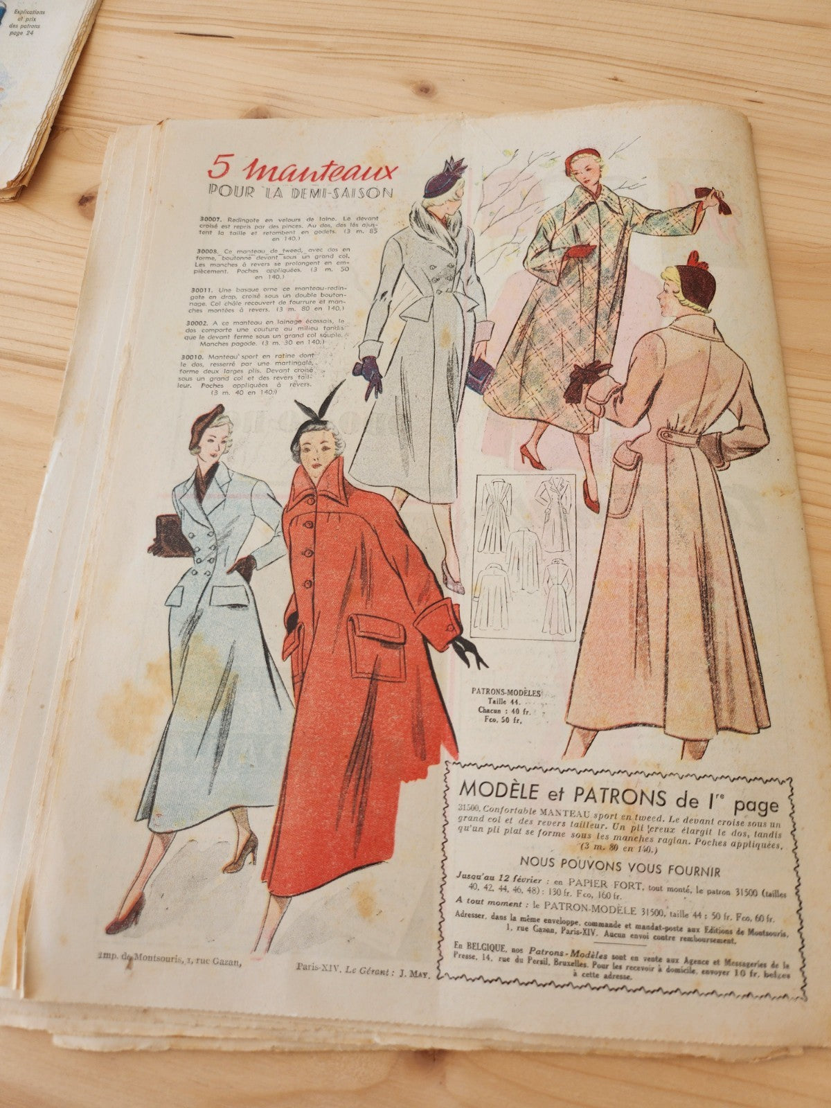 Le petit echo de la mode 1950 n°6 mode française année 50
