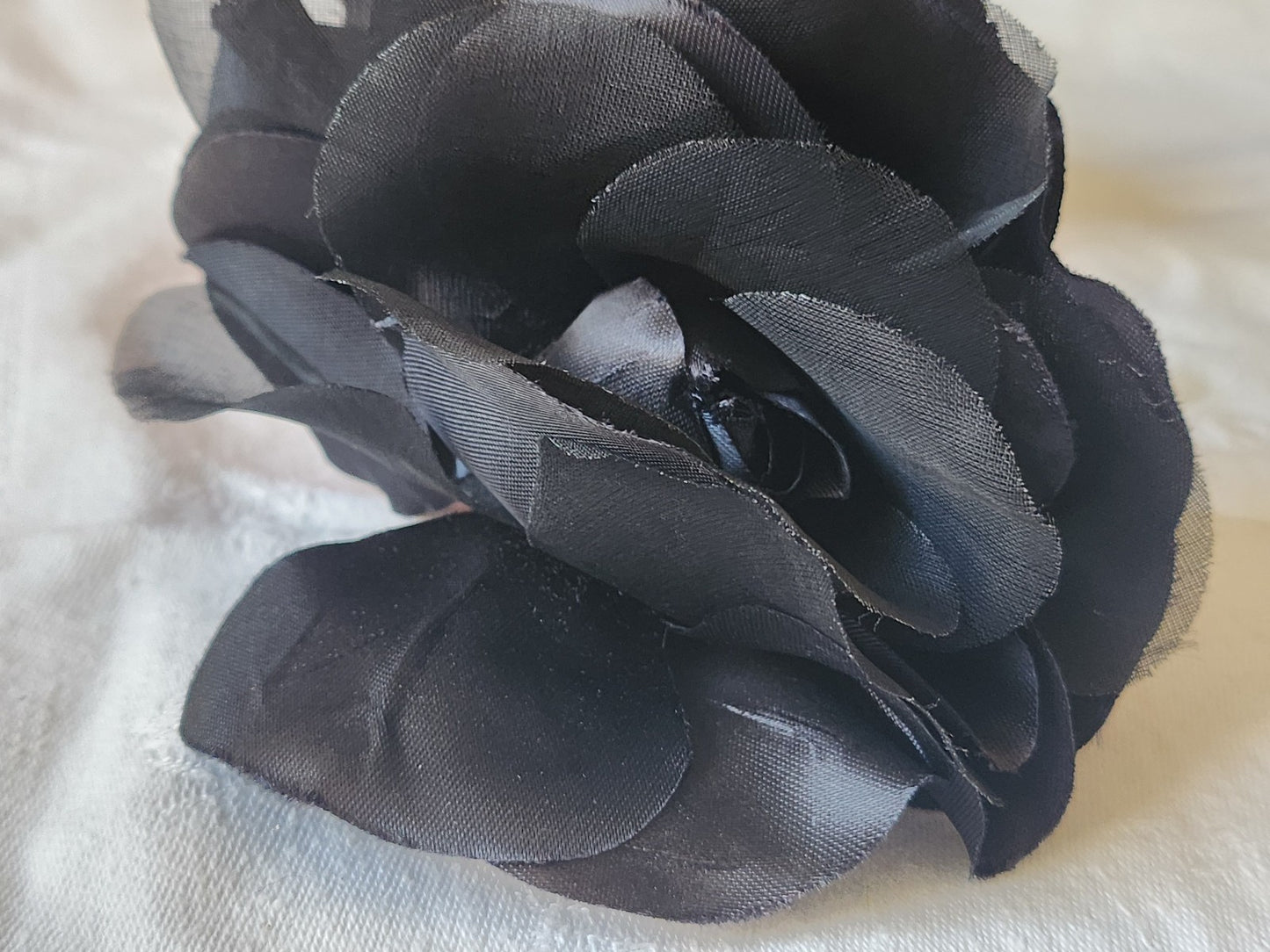 Grosse fleur ancienne noir chapeau sur broche 11, cm T0-12