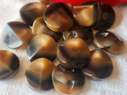 Lot 8 boutons vintage marron à pied originaux 1,7 cm  ref 1365