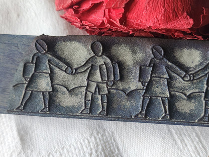 Tampon ancien frise idéale broderie couple livre  collection 16  cm  n°52