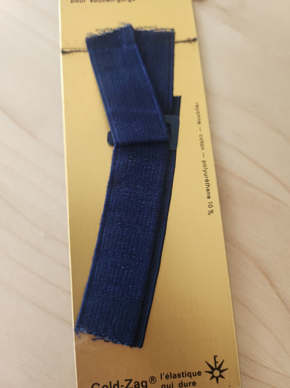Attache dos soutien gorge  fermeture réglable vintage bleu foncé gold zag T1