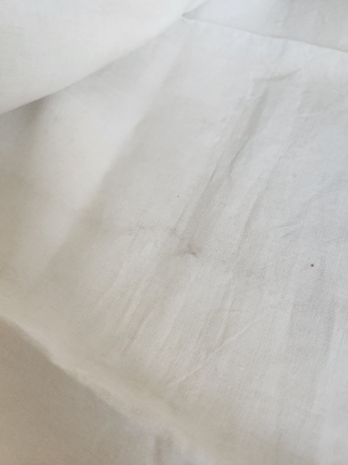 Ancien coupon de tissu en lin toile doux 185 sur 78 cm B5