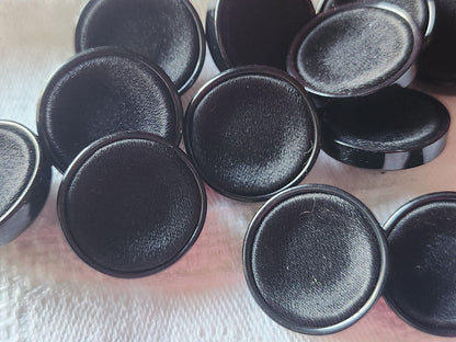 Lot 6 boutons anciens vintage passementerie noir pied 2 cm ref 2330