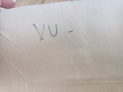 Ancien coupon de tissu toile métis beige 182 cm sur 97 cm B5