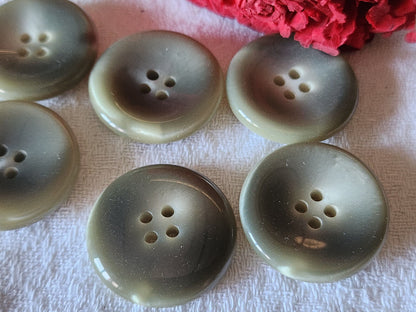 Lot 6 gros boutons vintagecamaieu gris trous 2,8 cm ref 5640