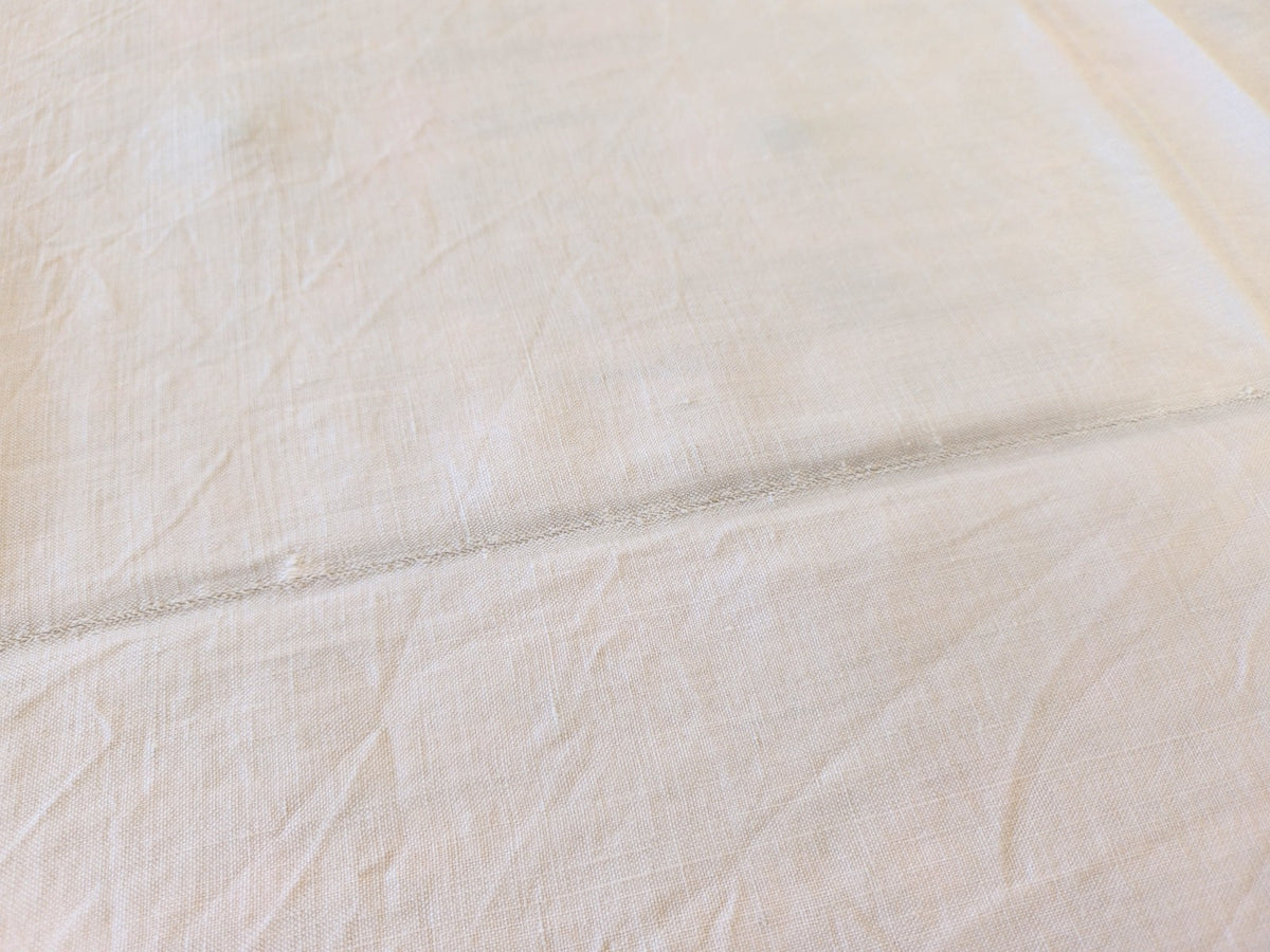 Ancien grand drap toile monogramme point de croix rouge original toile B6