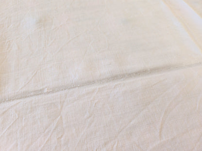 Ancien grand drap toile monogramme point de croix rouge original toile B6