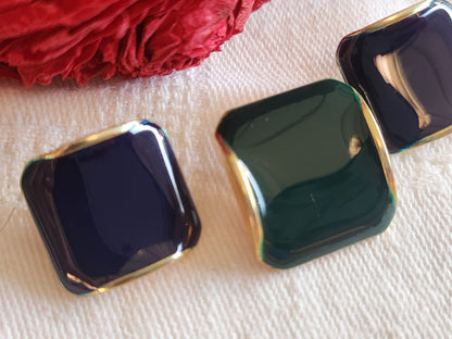 Trio boutons vintage en métal bleu vert pied 1,5 sur 1,6 cm et 1,7 sur 1,9  D7D
