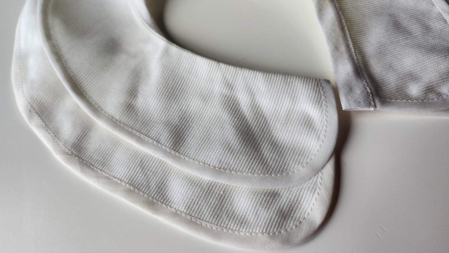 Col ancien vintage tissu tramé double vbvolant blanc B1-25