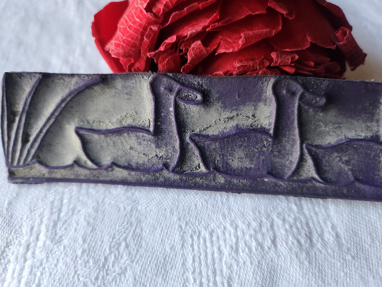 Tampon ancien sans support frise broderie collection canard n°33
