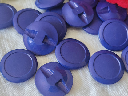 Lot 6 boutons vintage bleu à pied plutot fin 2,2 cm ref 6122