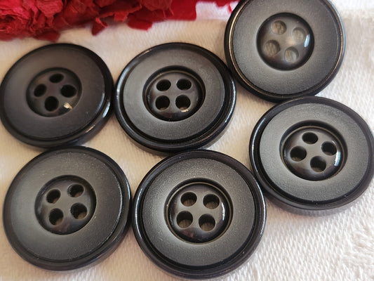 Lot 6 boutons vintage gris trés typé 2,1 cm ref 5834
