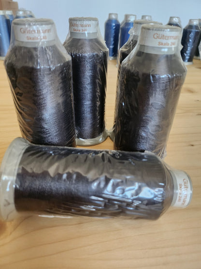 Lot 5 grosses bobines gutermann skala fil semi-transparent 10000 m teinte 702