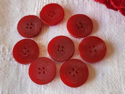 Lot 8 boutons anciens  collection art deco nacre rouge 1,5 cm ref 5458