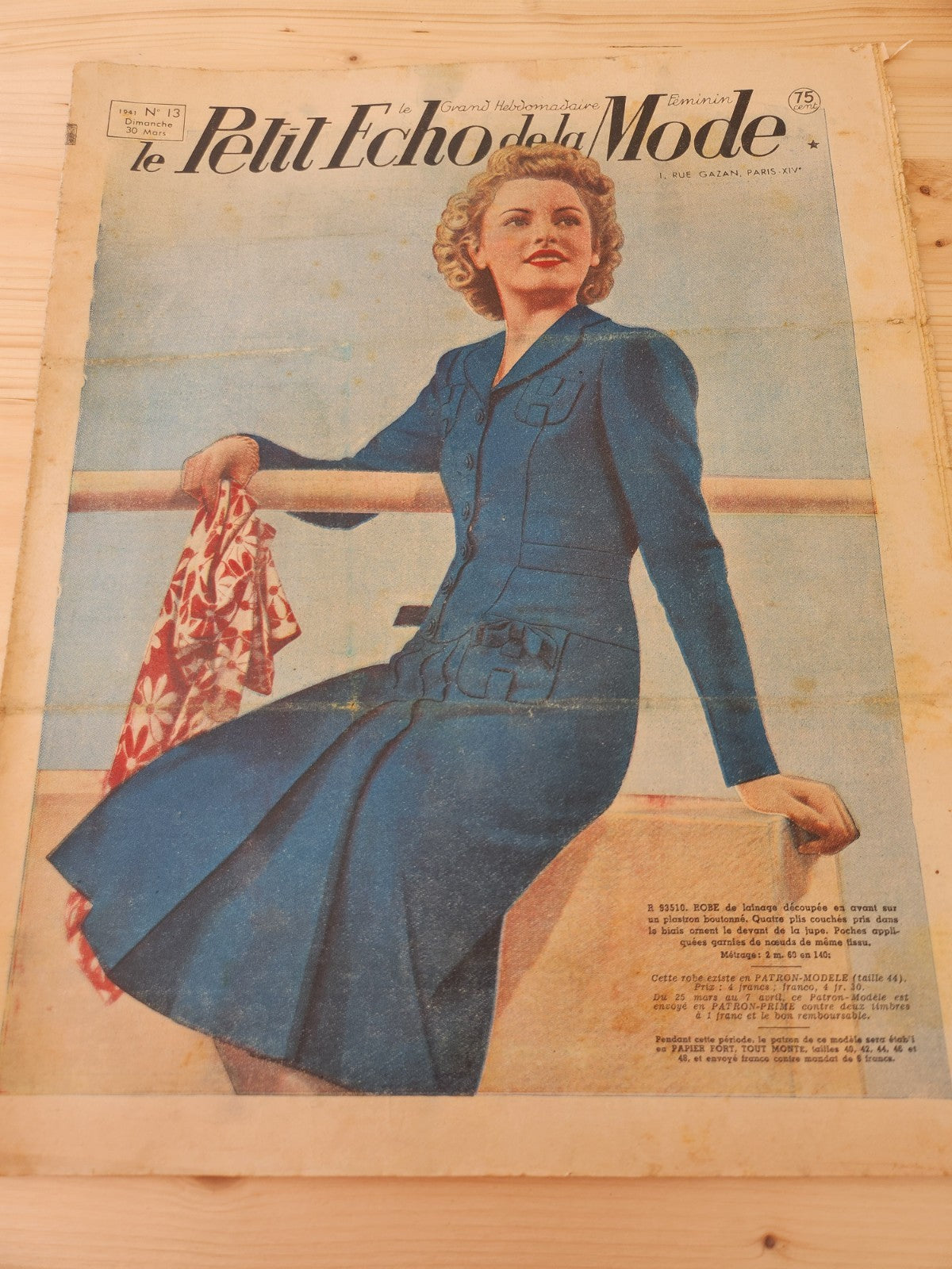 Le petit echo de la mode 1941 n°13 coiffes robe  revue mode française