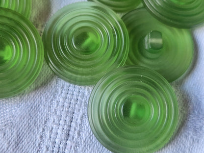 Lot 9  gros boutons vintage vert mat spirale pied 2,7 cm ref 2117