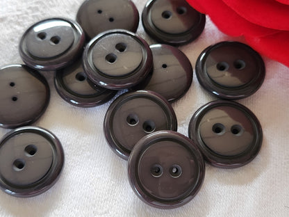 Lot 16 boutons vintage marron 2,1 cm trous ref 2232