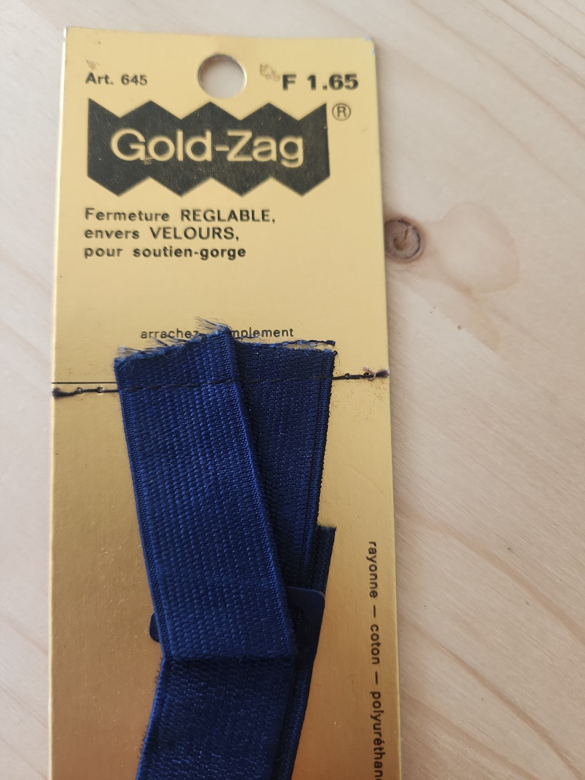 Attache dos soutien gorge  fermeture réglable vintage bleu foncé gold zag T1