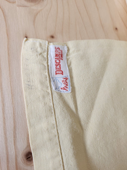 Lot de draps anciens jaune monogrammes HK idéal rideau B6