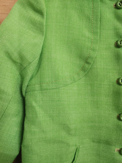 Ancienne veste vintage manteau enfant vert jamais porté comme neuve ref portant