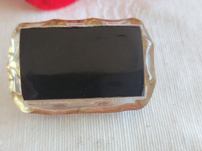 Enorme  bouton vintage effet strass pied noir 2,3 sur 3,5 cm ref 6296 **