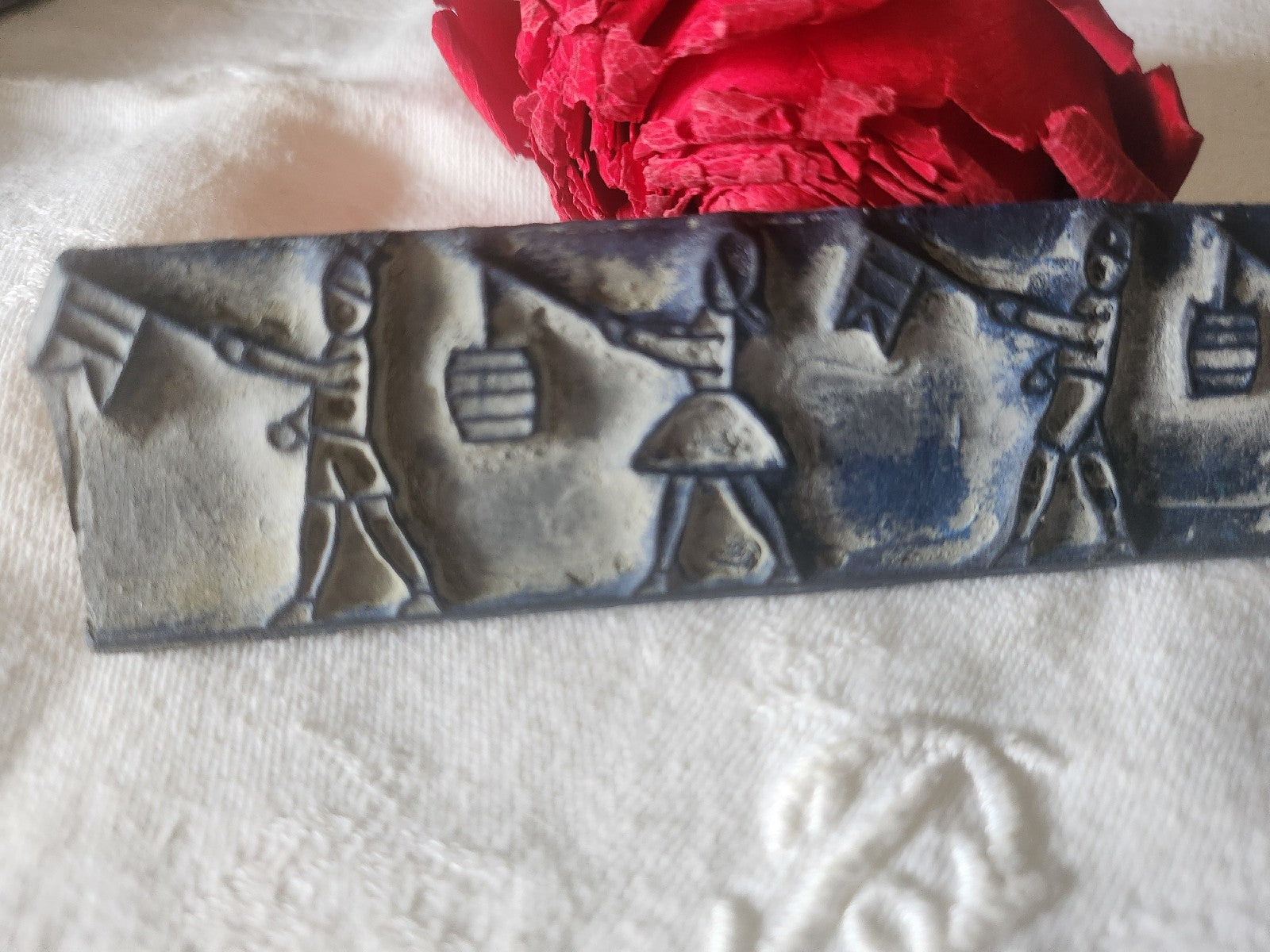 Tampon ancien sans support frise broderie collection lampion 14 juillet   n°38-2