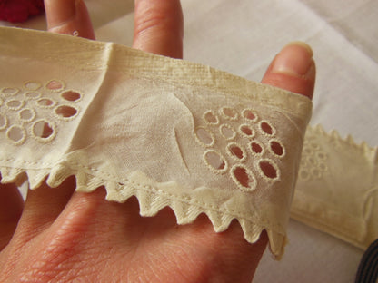 Paire d'emmanchure broderie dentelle ancienne theatre Chemisier T15-38