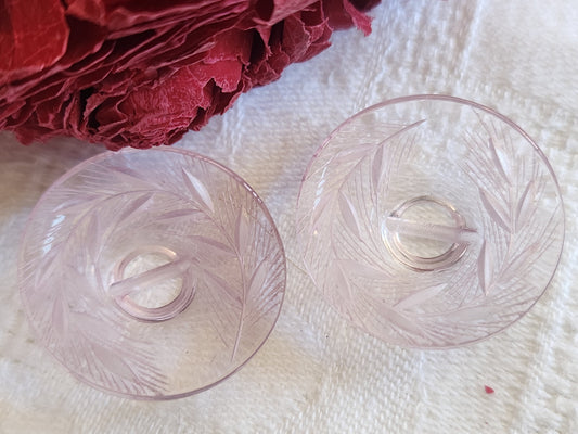 Duo bouton ancien lucite plexis épis de blé à pied  2,6 cm G3D