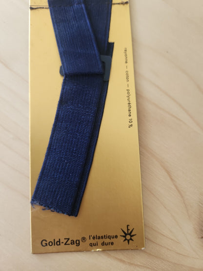 Attache dos soutien gorge  fermeture réglable vintage bleu foncé gold zag T1