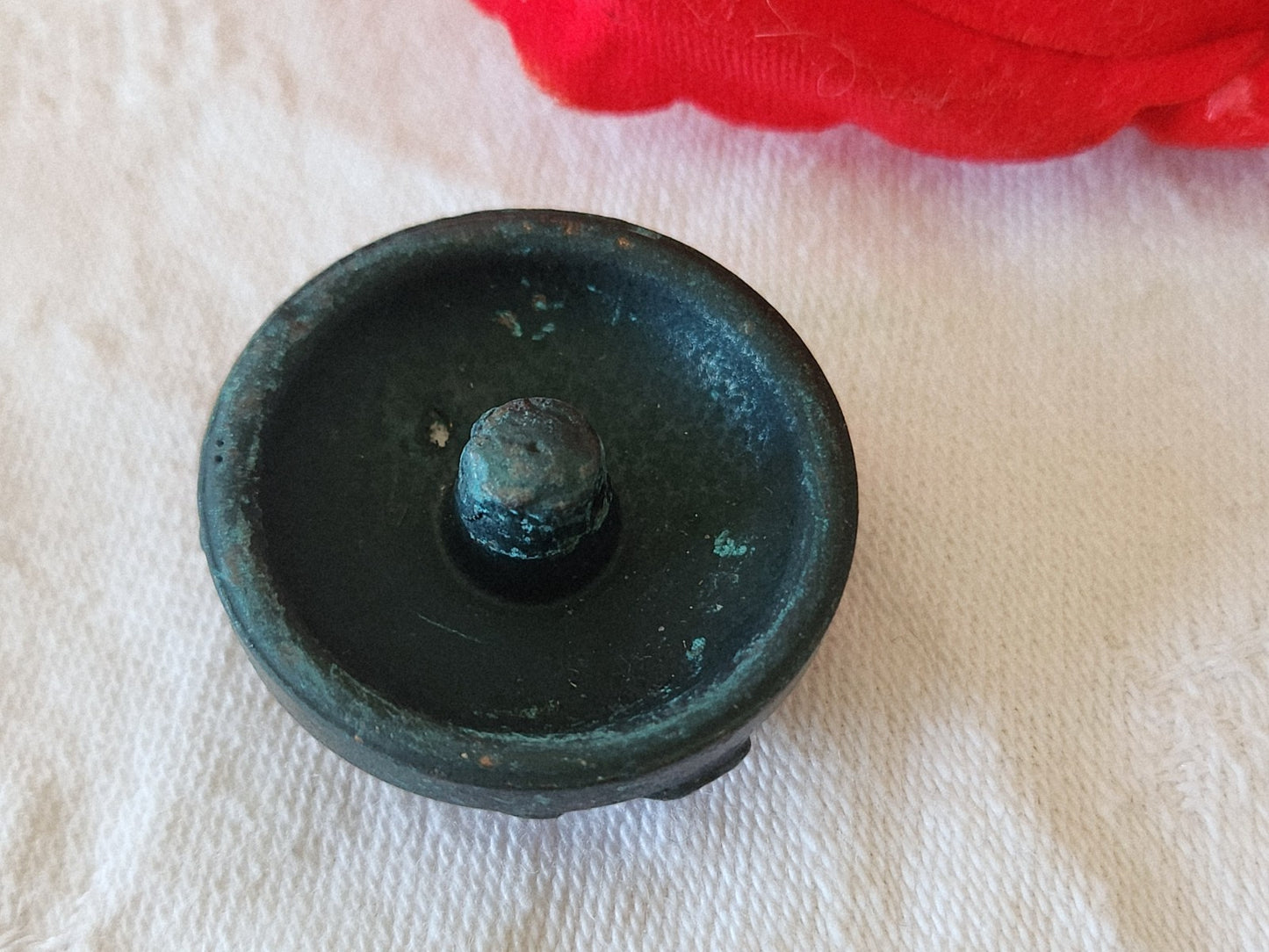 Collection gros bouton vintage perlé bleu à pied 3 cm G2N