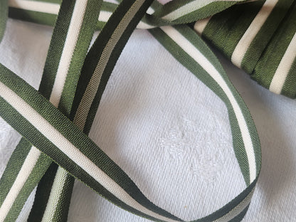 Passe poil vintage vert creme 4 métres sur 1 cm  A2