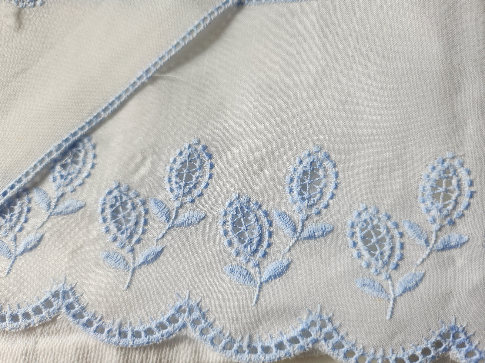 bordure galon feston bleu broderie au mètre sur 8,5 cm B6